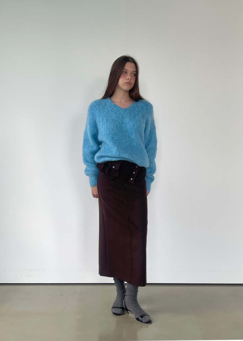 ANOTHER AVENUE東大門㊣代購女士新品推薦針織衫安哥拉V領ANOTHER AVENUE針織衫