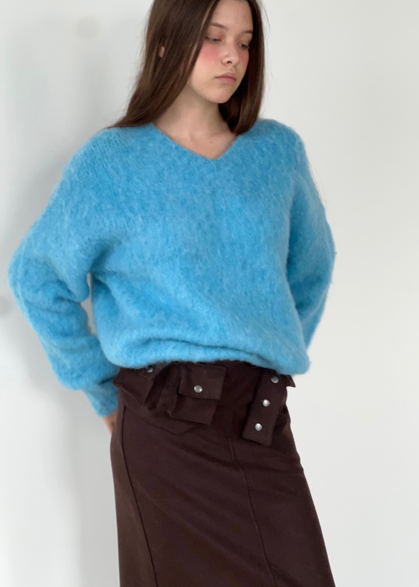 ANOTHER AVENUE東大門㊣代購女士新品推薦針織衫安哥拉V領ANOTHER AVENUE針織衫