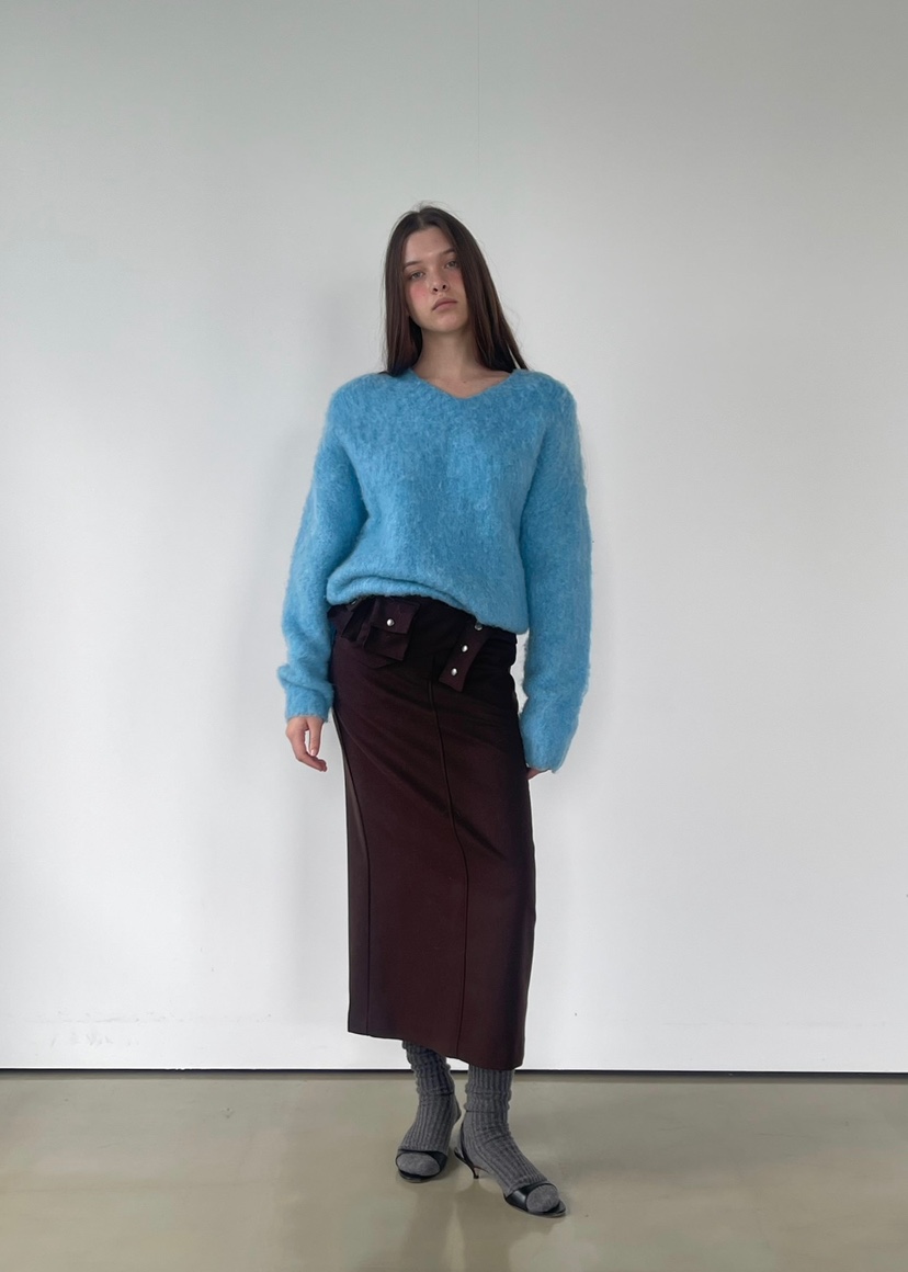 ANOTHER AVENUE東大門㊣代購女士新品推薦針織衫安哥拉V領ANOTHER AVENUE針織衫