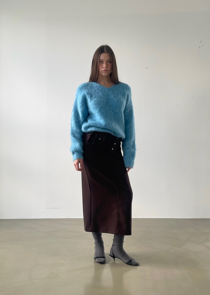 ANOTHER AVENUE東大門㊣代購女士新品推薦針織衫安哥拉V領ANOTHER AVENUE針織衫