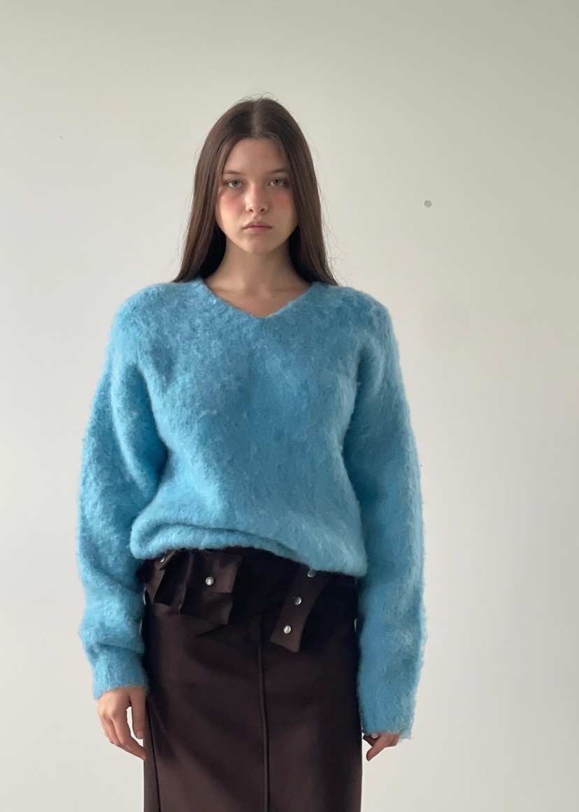 ANOTHER AVENUE東大門㊣代購女士新品推薦針織衫安哥拉V領ANOTHER AVENUE針織衫