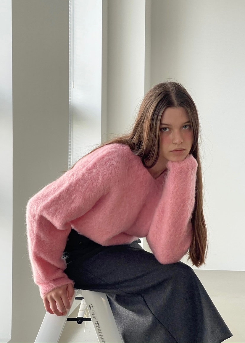 ANOTHER AVENUE東大門㊣代購女士新品推薦針織衫安哥拉V領ANOTHER AVENUE針織衫