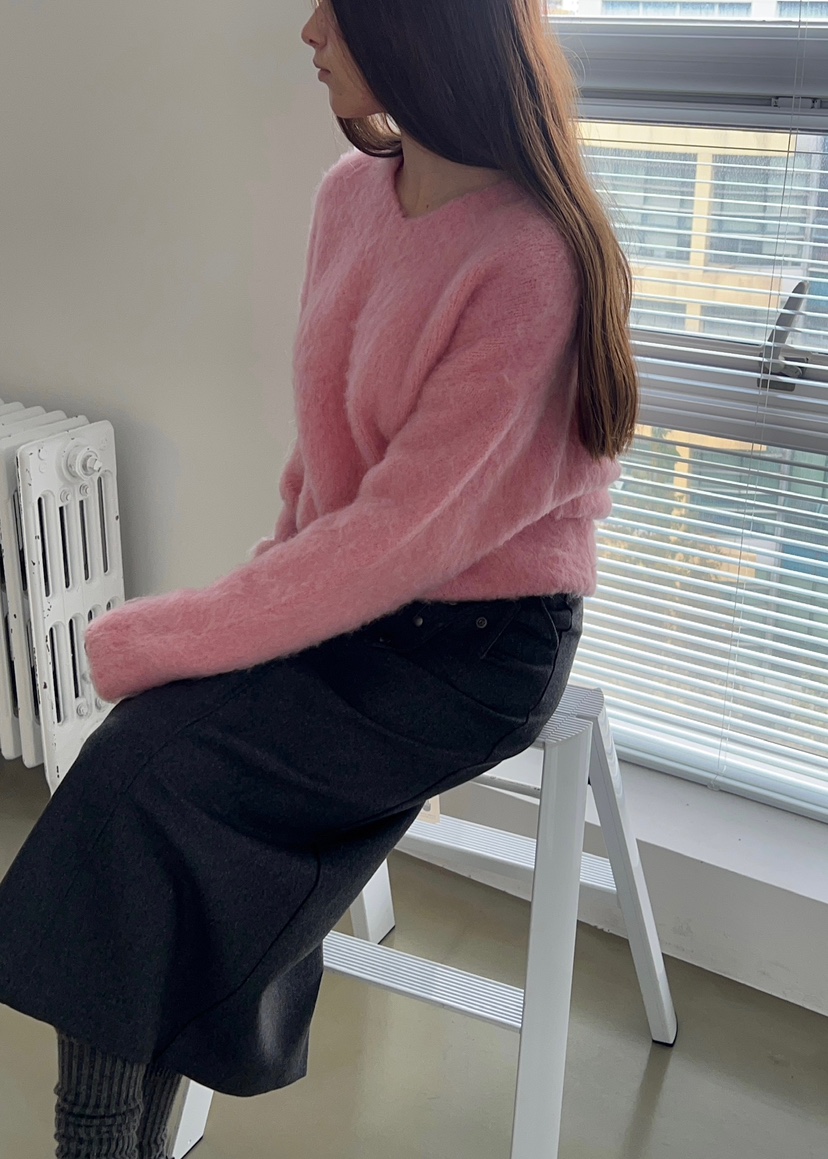 ANOTHER AVENUE東大門㊣代購女士新品推薦針織衫安哥拉V領ANOTHER AVENUE針織衫