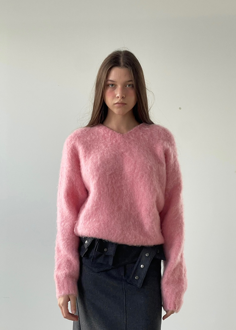 ANOTHER AVENUE東大門㊣代購女士新品推薦針織衫安哥拉V領ANOTHER AVENUE針織衫