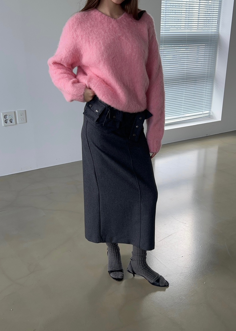 ANOTHER AVENUE東大門㊣代購女士新品推薦針織衫安哥拉V領ANOTHER AVENUE針織衫