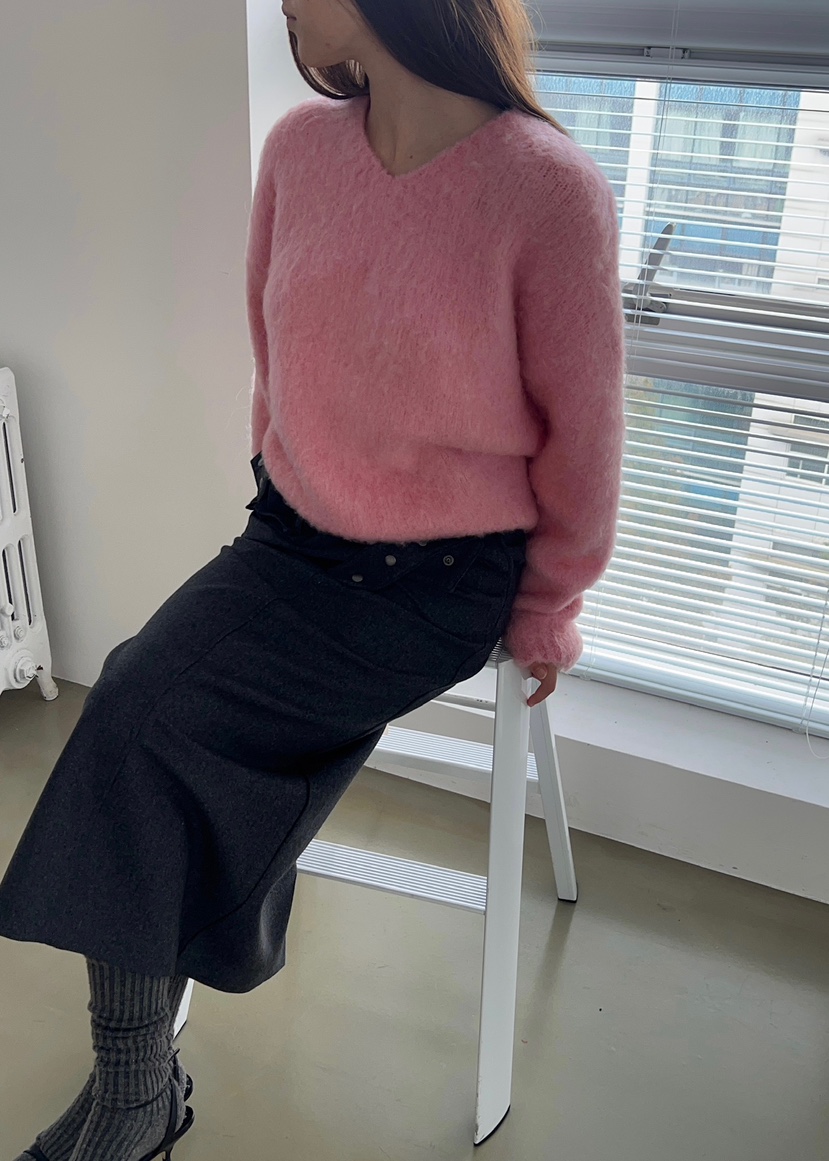 ANOTHER AVENUE東大門㊣代購女士新品推薦針織衫安哥拉V領ANOTHER AVENUE針織衫