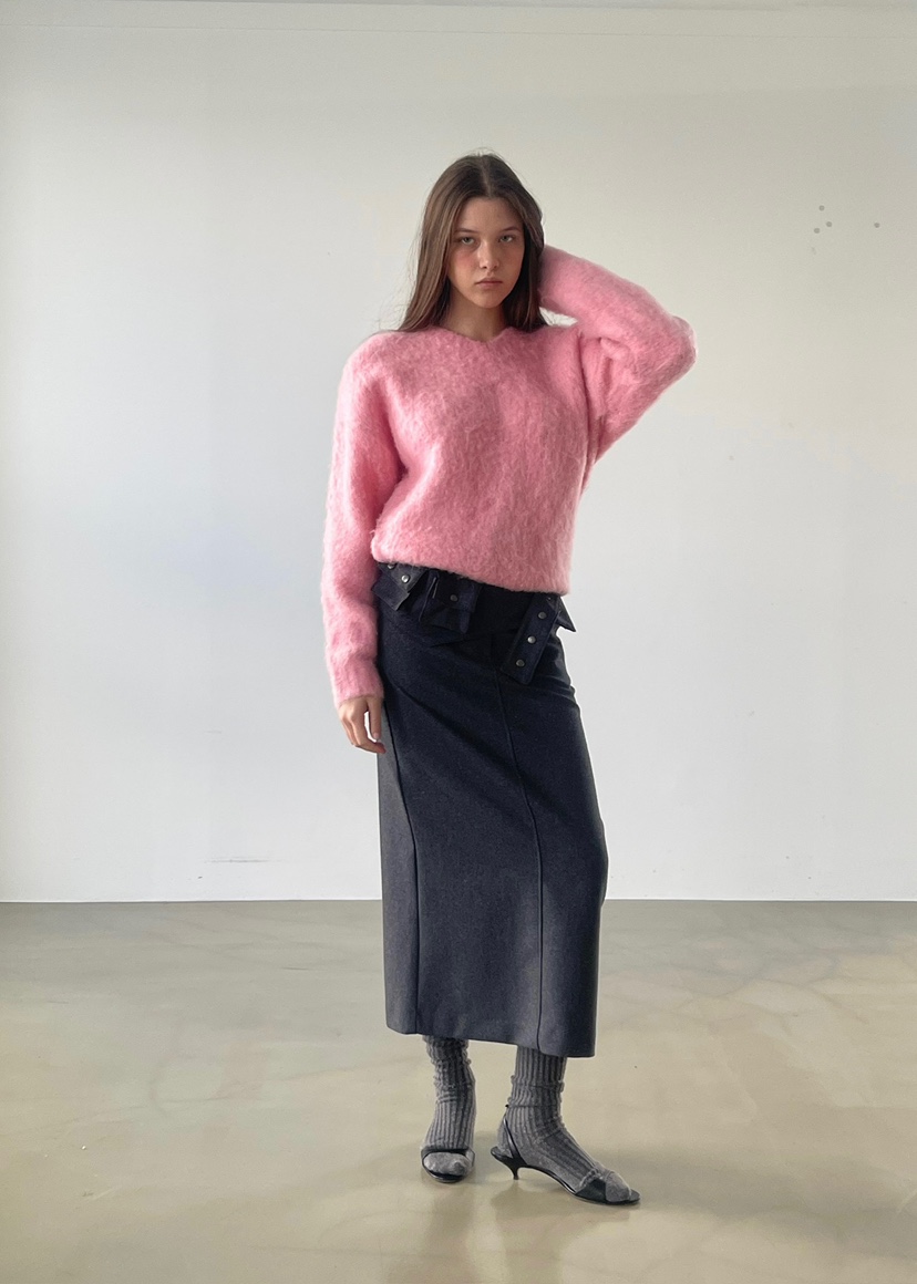 ANOTHER AVENUE東大門㊣代購女士新品推薦針織衫安哥拉V領ANOTHER AVENUE針織衫