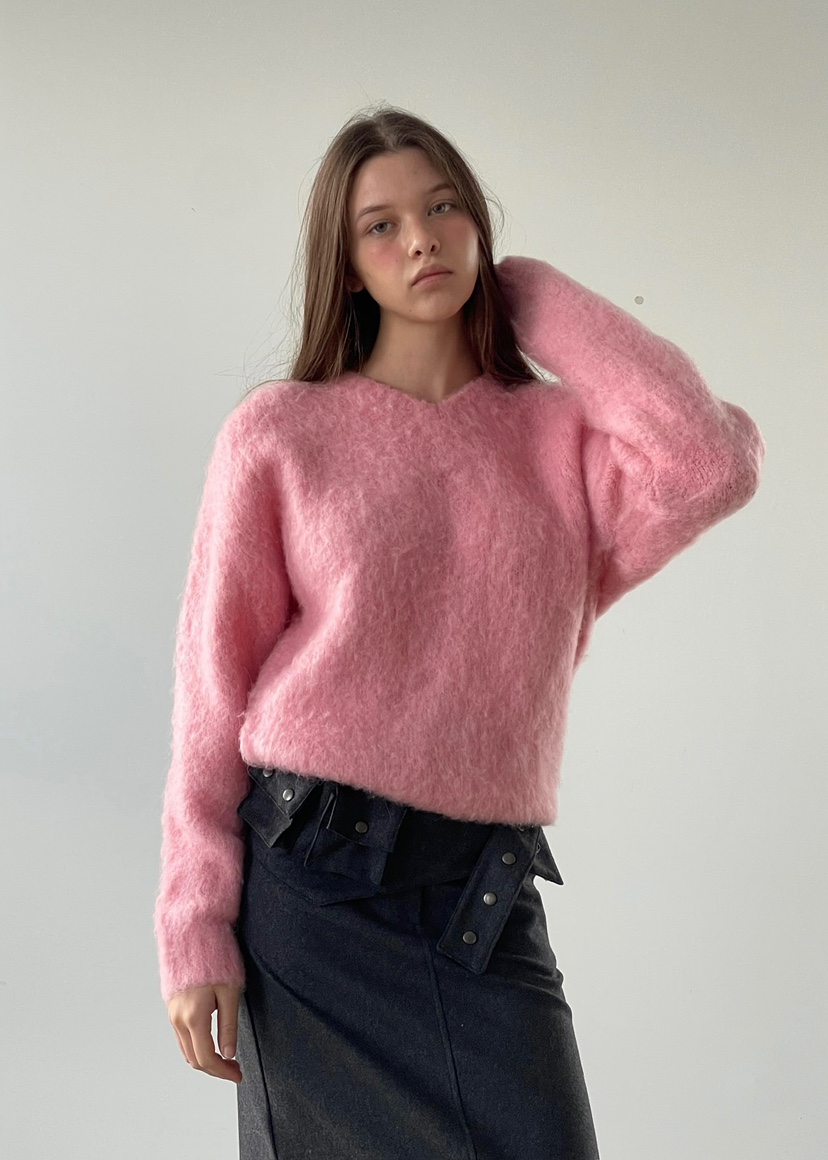 ANOTHER AVENUE東大門㊣代購女士新品推薦針織衫安哥拉V領ANOTHER AVENUE針織衫