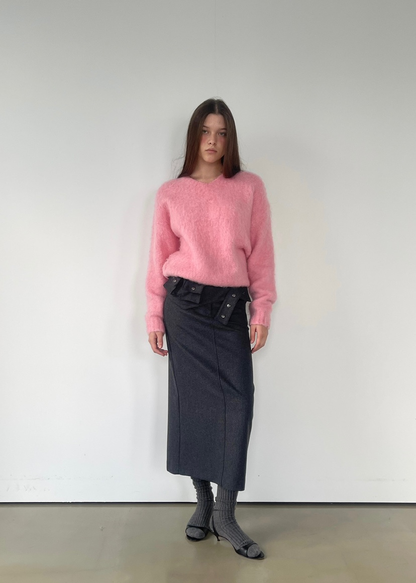 ANOTHER AVENUE東大門㊣代購女士新品推薦針織衫安哥拉V領ANOTHER AVENUE針織衫