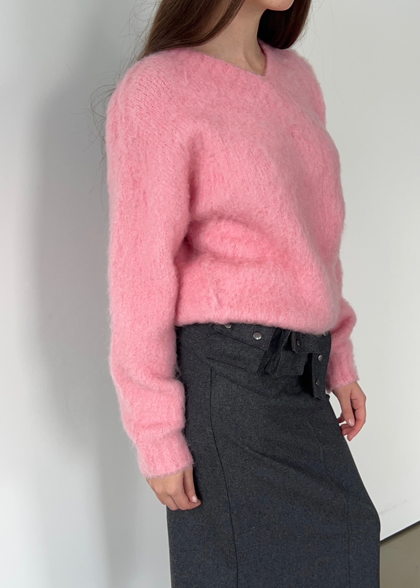 ANOTHER AVENUE東大門㊣代購女士新品推薦針織衫安哥拉V領ANOTHER AVENUE針織衫