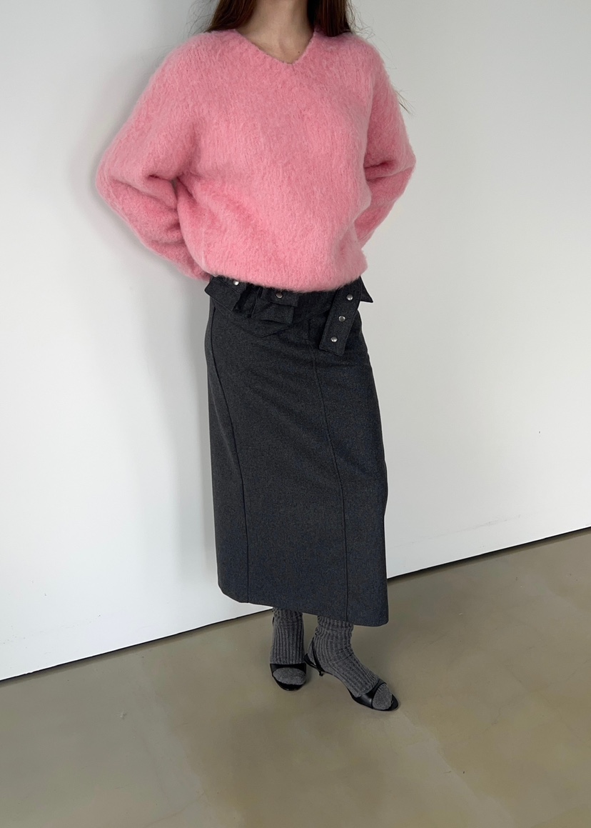 ANOTHER AVENUE東大門㊣代購女士新品推薦針織衫安哥拉V領ANOTHER AVENUE針織衫