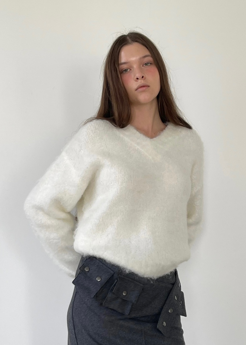 ANOTHER AVENUE東大門㊣代購女士新品推薦針織衫安哥拉V領ANOTHER AVENUE針織衫