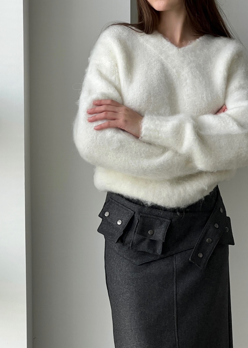 ANOTHER AVENUE東大門㊣代購女士新品推薦針織衫安哥拉V領ANOTHER AVENUE針織衫