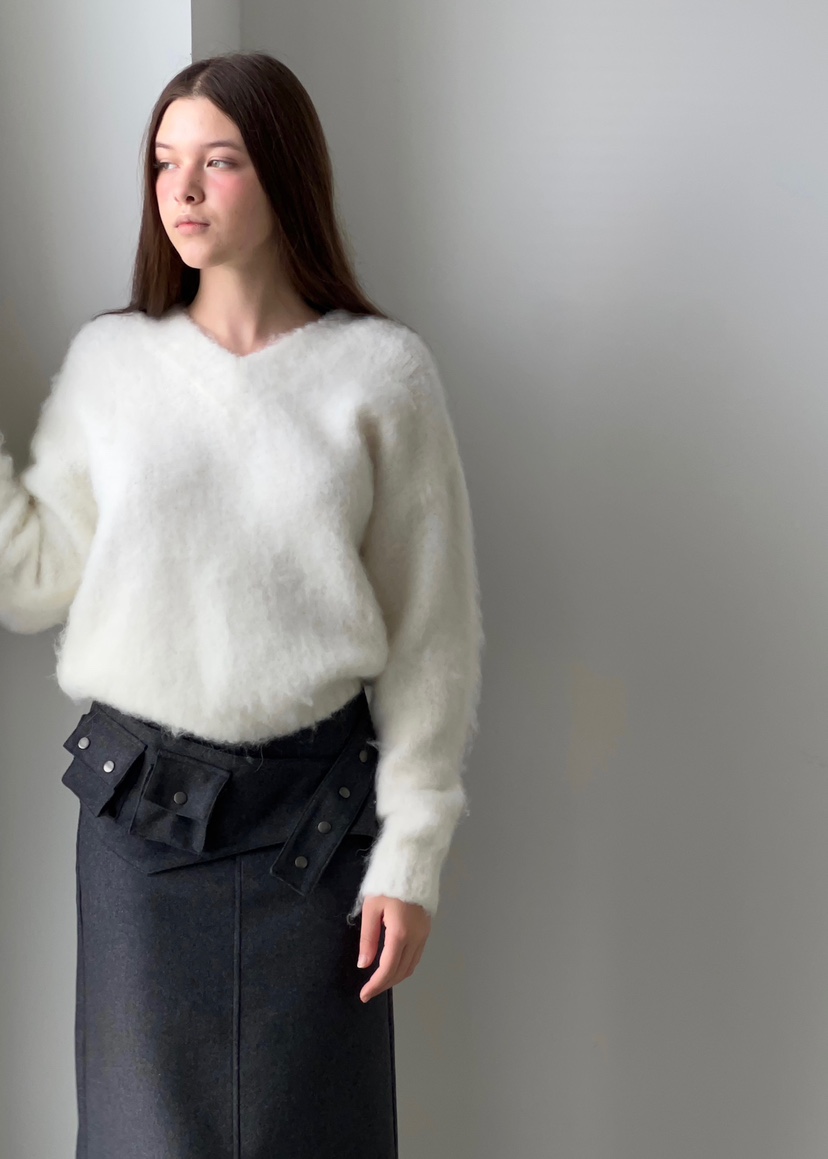 ANOTHER AVENUE東大門㊣代購女士新品推薦針織衫安哥拉V領ANOTHER AVENUE針織衫