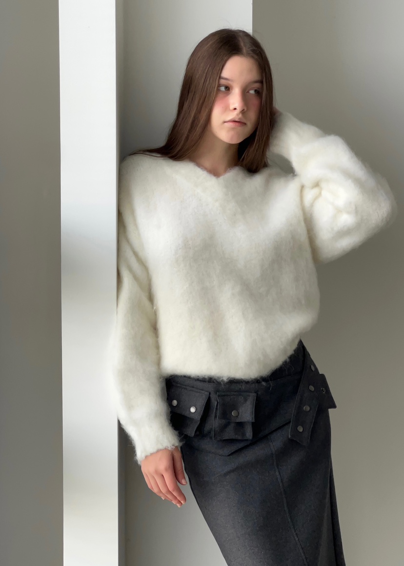 ANOTHER AVENUE東大門㊣代購女士新品推薦針織衫安哥拉V領ANOTHER AVENUE針織衫