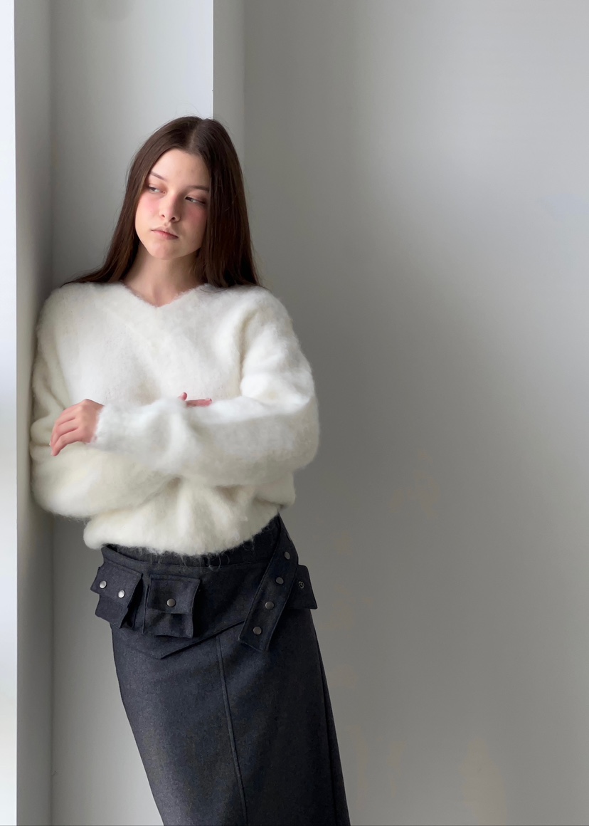 ANOTHER AVENUE東大門㊣代購女士新品推薦針織衫安哥拉V領ANOTHER AVENUE針織衫