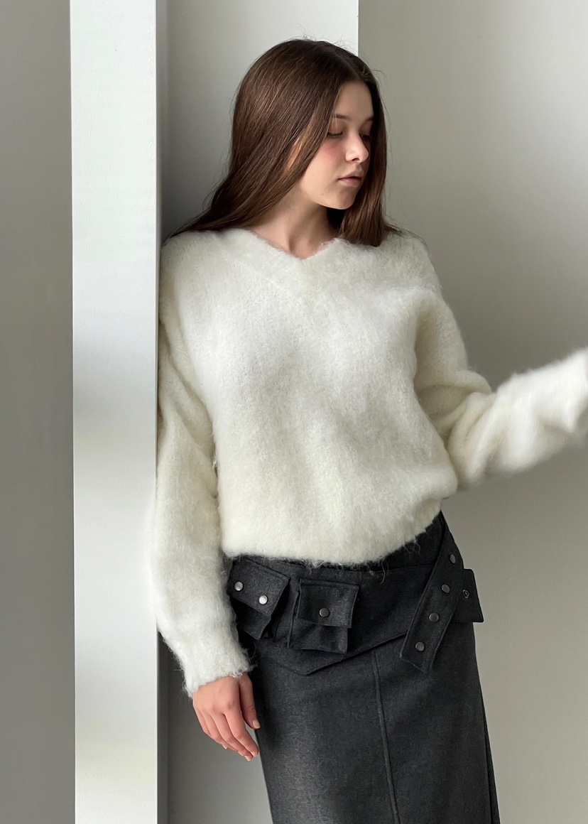 ANOTHER AVENUE東大門㊣代購女士新品推薦針織衫安哥拉V領ANOTHER AVENUE針織衫