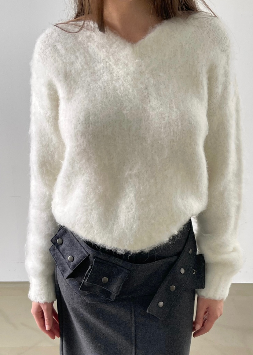 ANOTHER AVENUE東大門㊣代購女士新品推薦針織衫安哥拉V領ANOTHER AVENUE針織衫