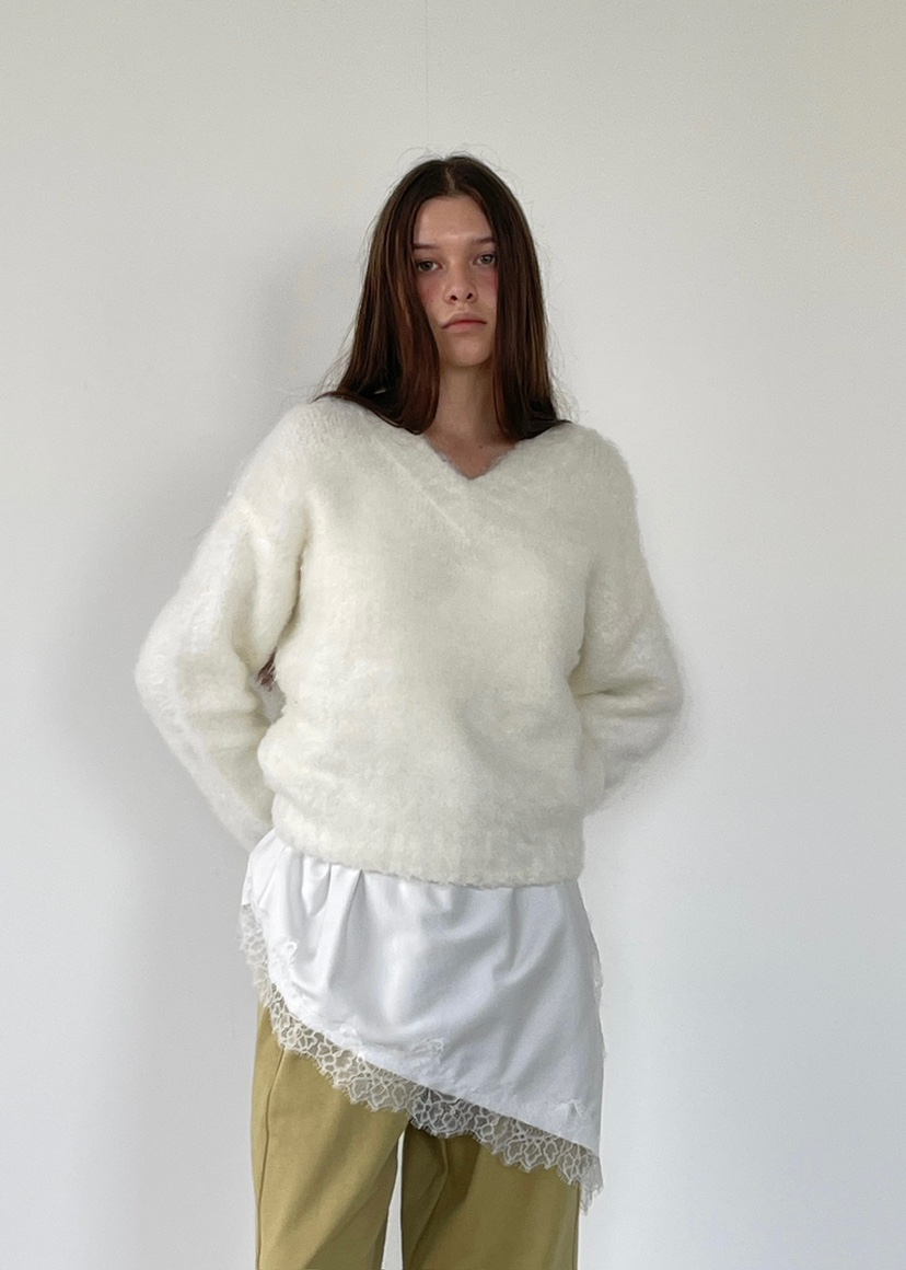 ANOTHER AVENUE東大門㊣代購女士新品推薦針織衫安哥拉V領ANOTHER AVENUE針織衫