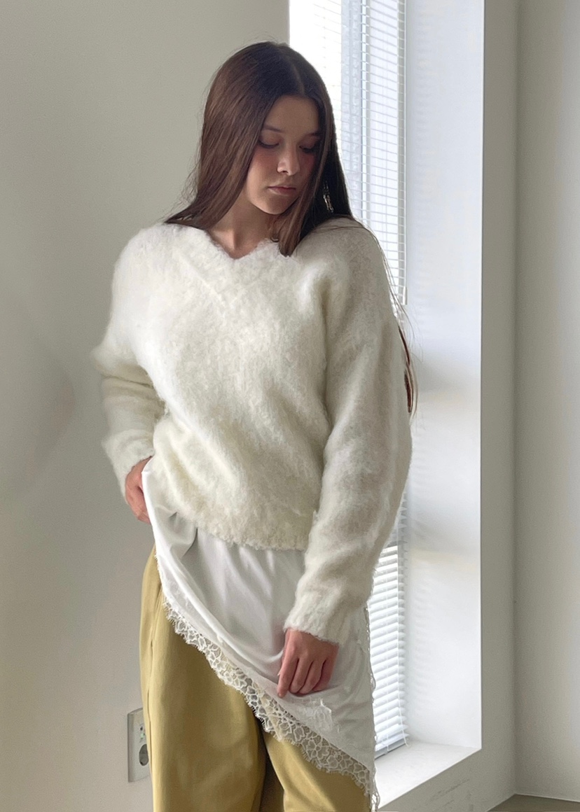 ANOTHER AVENUE東大門㊣代購女士新品推薦針織衫安哥拉V領ANOTHER AVENUE針織衫