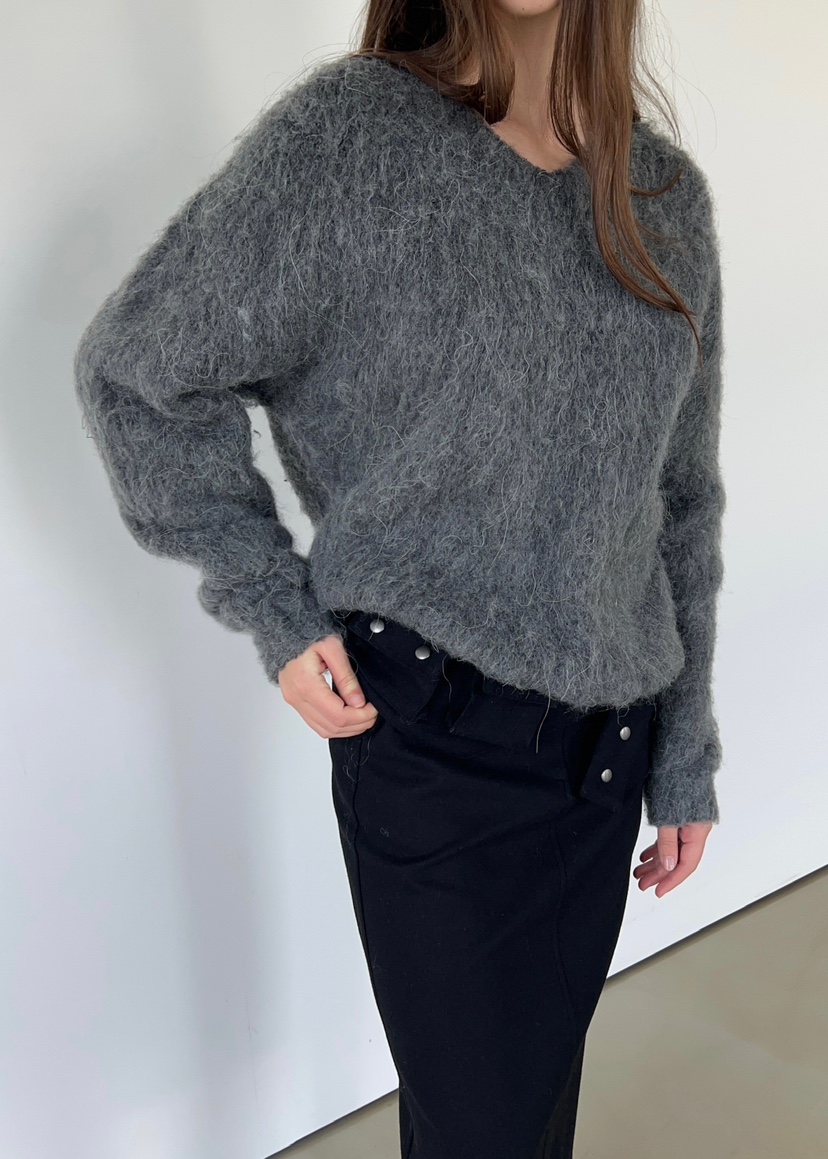 ANOTHER AVENUE東大門㊣代購女士新品推薦針織衫安哥拉V領ANOTHER AVENUE針織衫