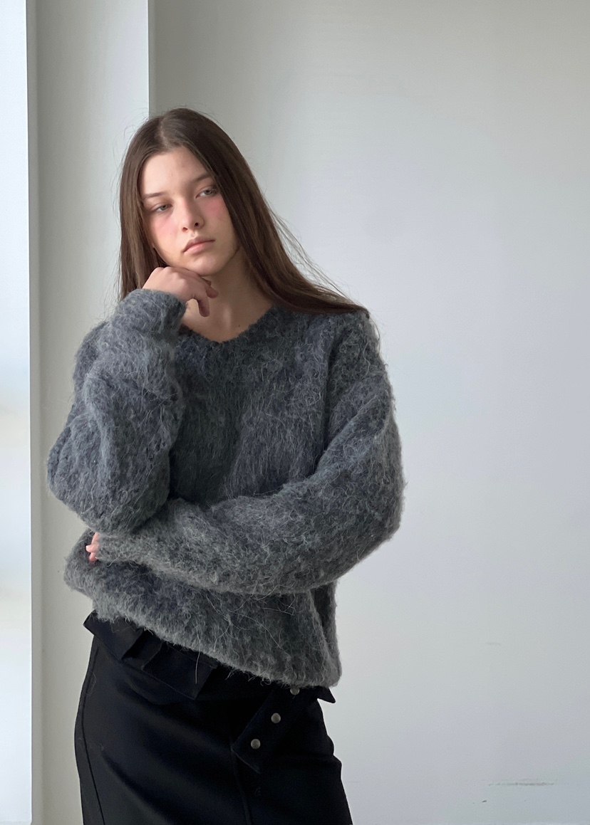 ANOTHER AVENUE東大門㊣代購女士新品推薦針織衫安哥拉V領ANOTHER AVENUE針織衫