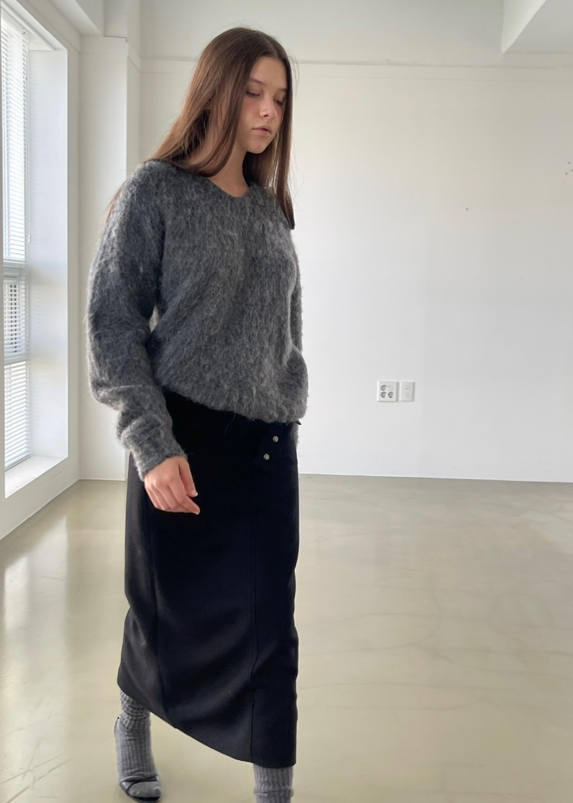 ANOTHER AVENUE東大門㊣代購女士新品推薦針織衫安哥拉V領ANOTHER AVENUE針織衫