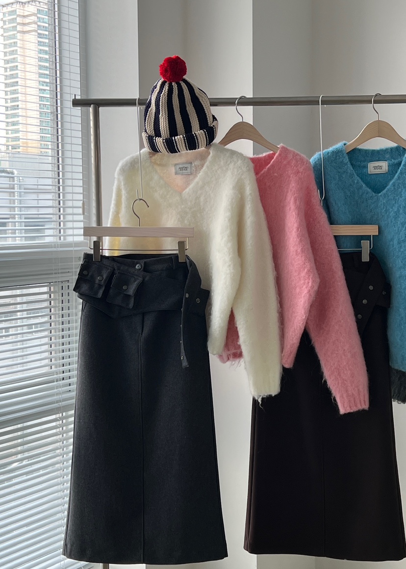 ANOTHER AVENUE東大門㊣代購女士新品推薦針織衫安哥拉V領ANOTHER AVENUE針織衫