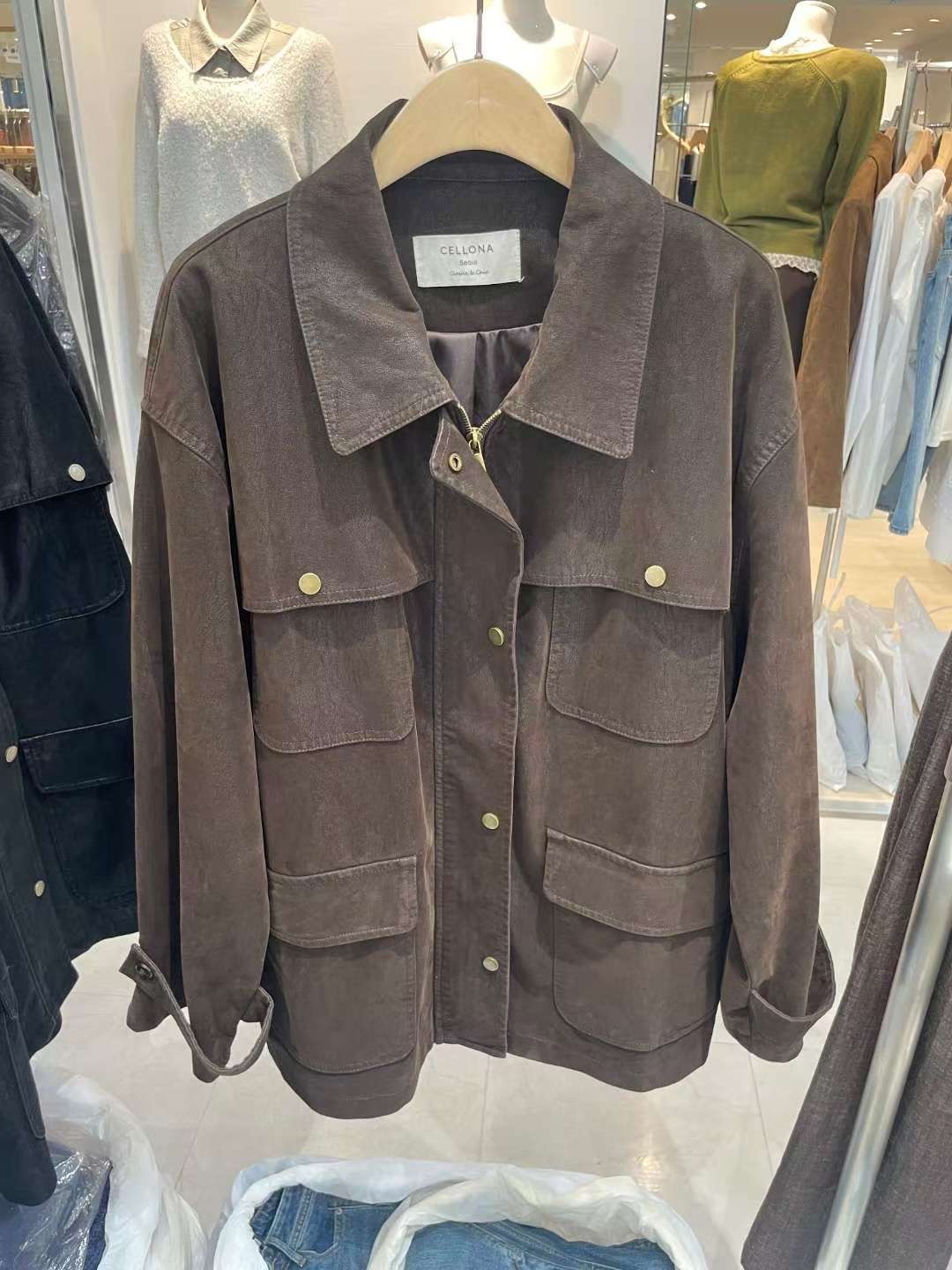 CELLONA東大門㊣代購女士新品時尚人氣25秋冬熱賣推薦夾克皮革CELLONA夾克