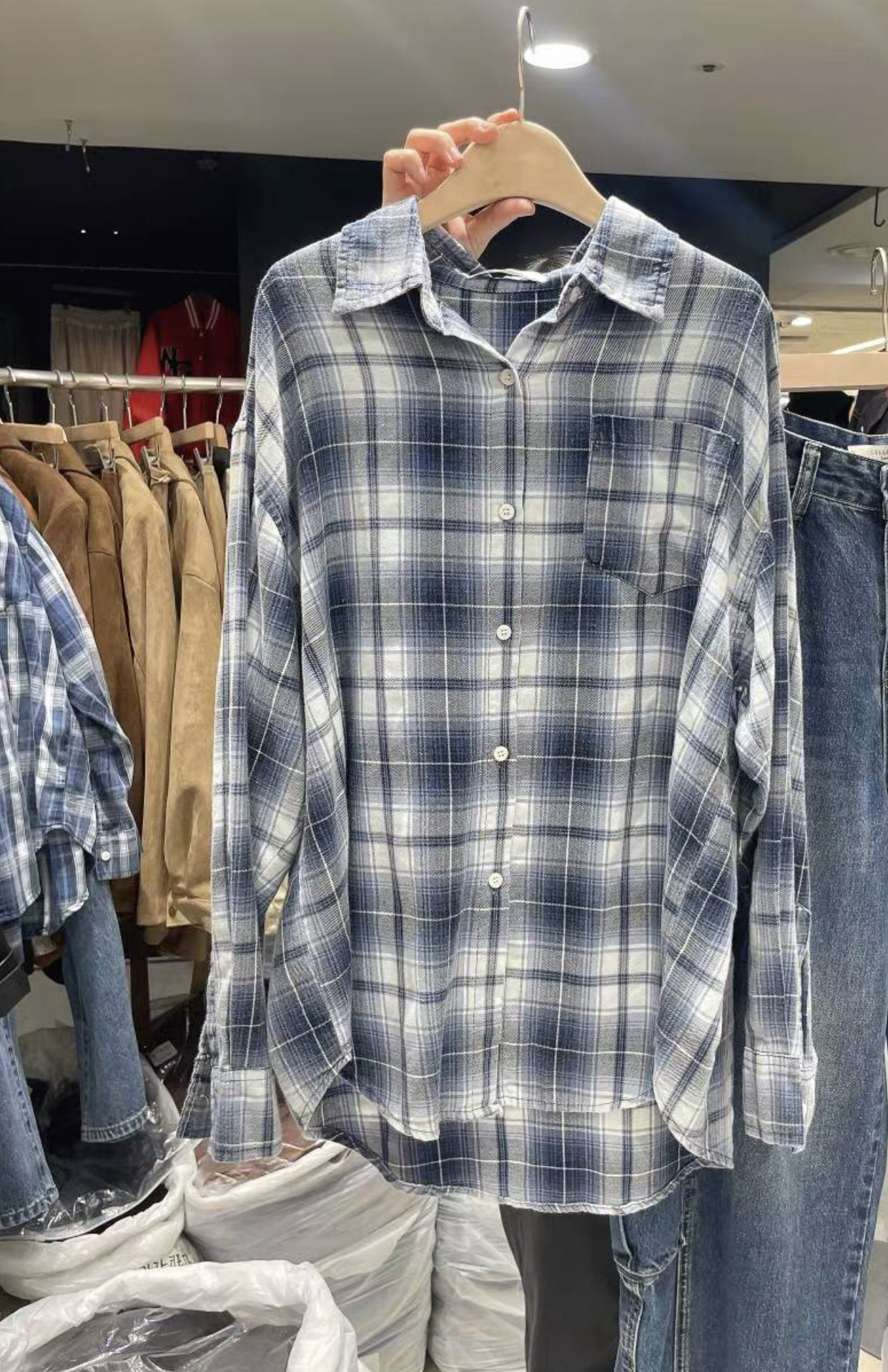 CELLONA東大門㊣實拍女士新款職業推薦真品休閑襯衫蕾絲衫格紋CELLONA襯衫/蕾絲衫圖色2