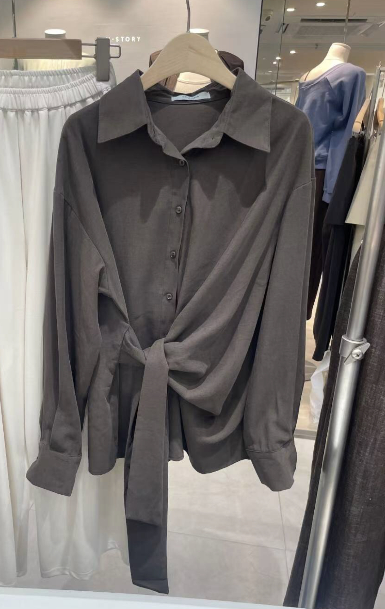 CELLONA東大門㊣代購女裝新款時尚人氣25秋冬休閑襯衫蕾絲衫CELLONA襯衫/蕾絲衫圖色2