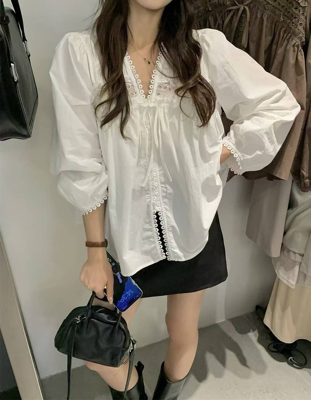 CELLONA東大門㊣直郵女士新品人氣熱賣職業推薦襯衫蕾絲衫刺繡CELLONA襯衫/蕾絲衫