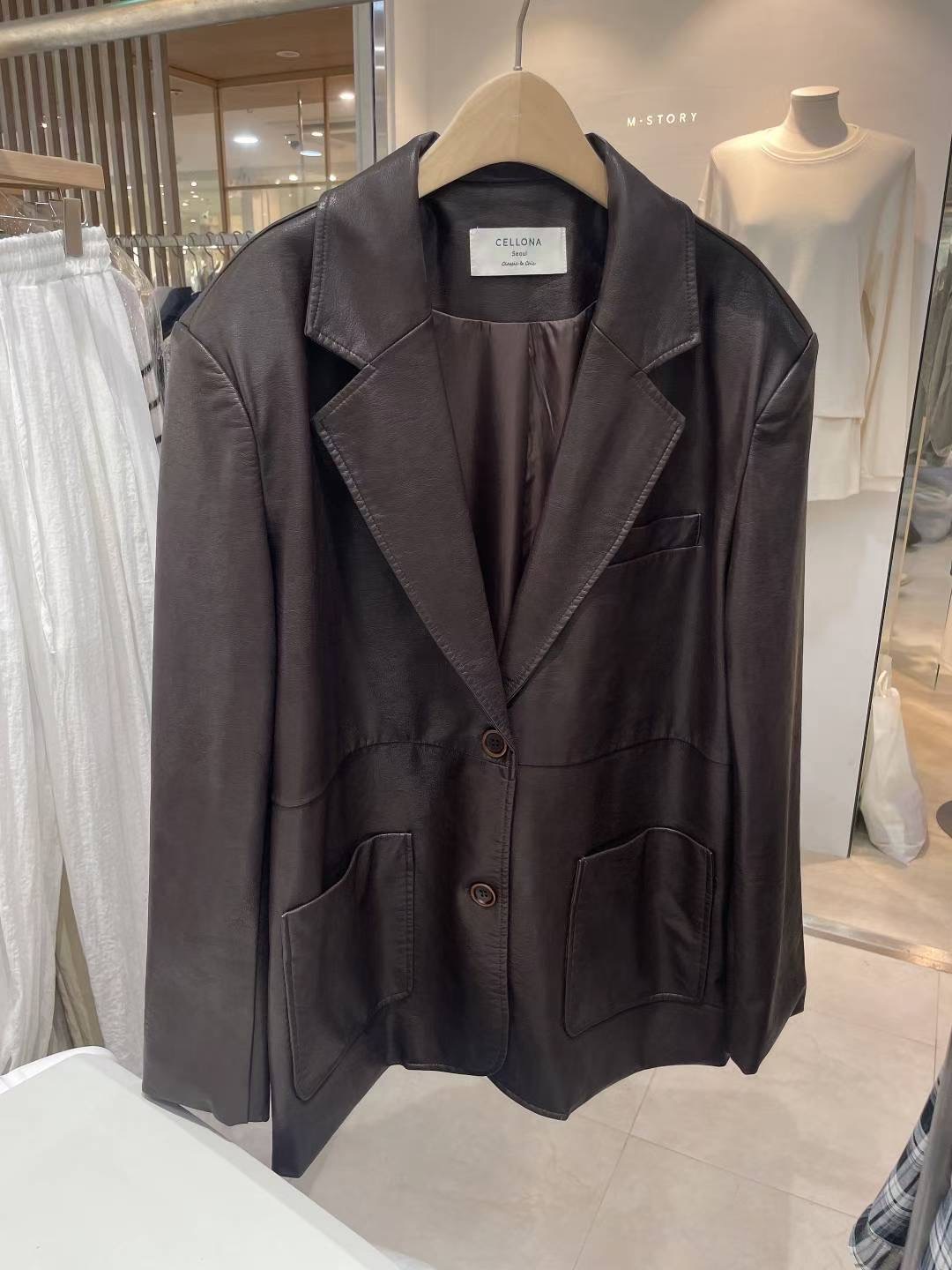 CELLONA東大門㊣直郵女士新品推薦職業休閑人氣時尚夾克皮革CELLONA夾克