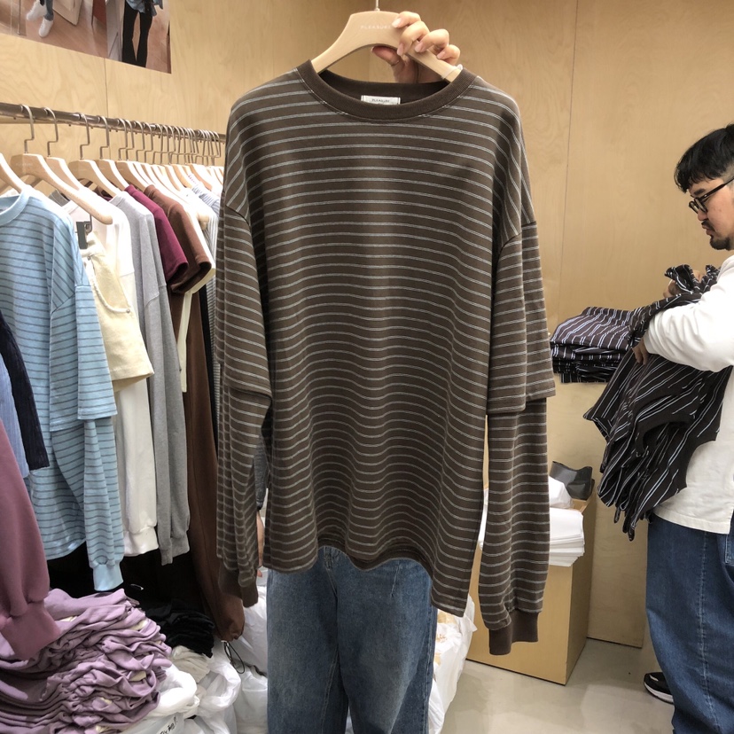 PLEASURE東大門㊣直郵女士新款推薦職業熱賣休閑時尚長袖T恤PLEASURE長袖T恤圖色2