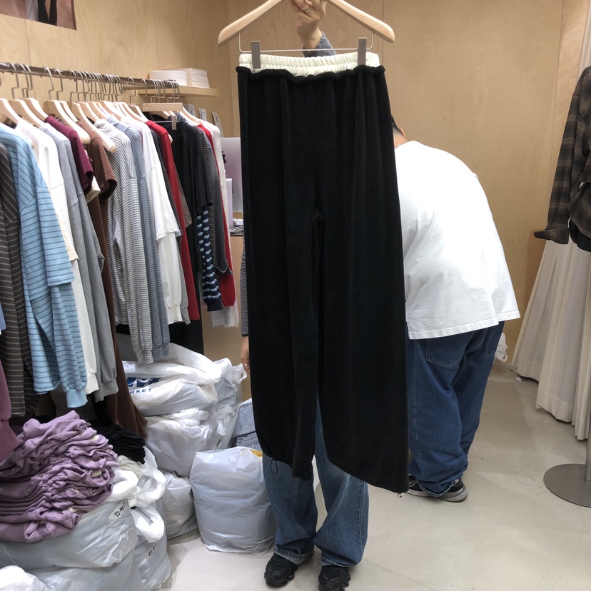 PLEASURE東大門㊣代購女士新款人氣時尚休閑職業休閑褲天鵝絨PLEASURE休閑褲