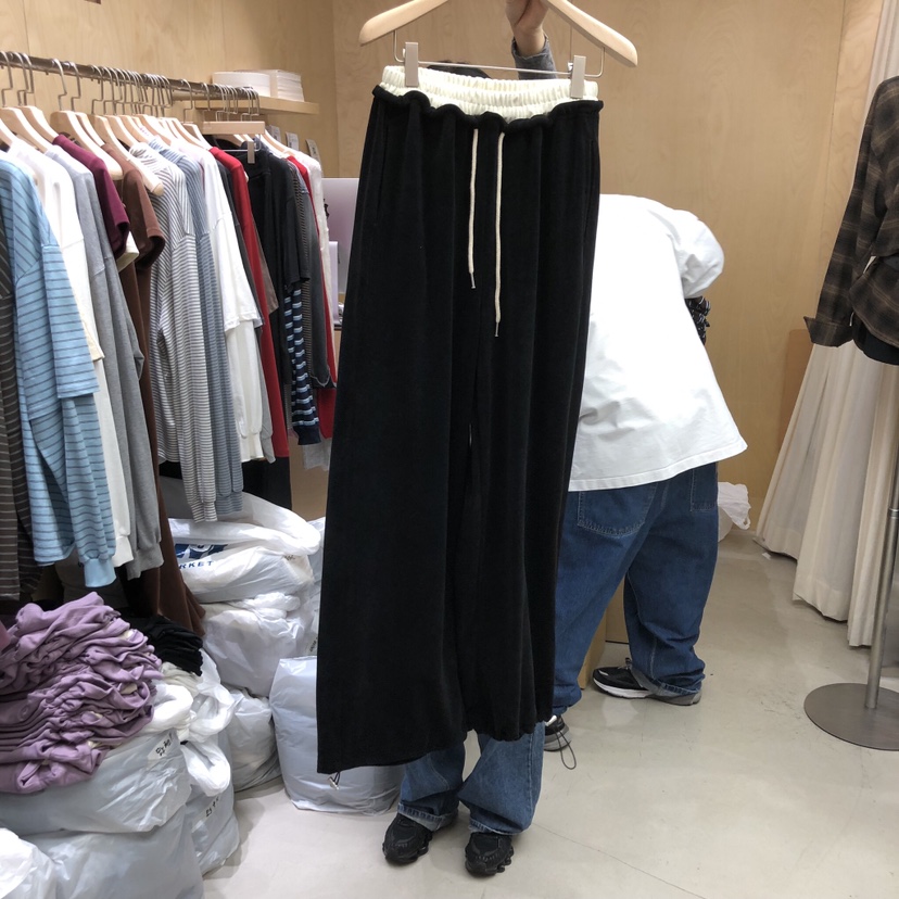 PLEASURE東大門㊣代購女士新款人氣時尚休閑職業休閑褲天鵝絨PLEASURE休閑褲