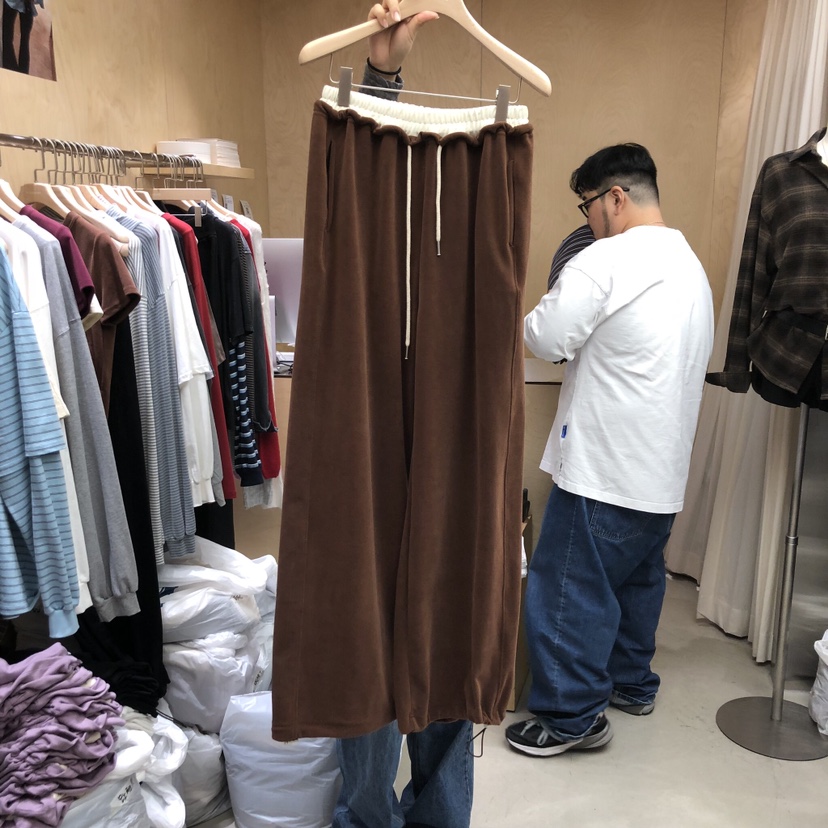 PLEASURE東大門㊣代購女士新款人氣時尚休閑職業休閑褲天鵝絨PLEASURE休閑褲圖色2