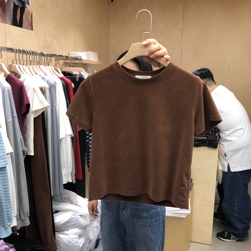 PLEASURE東大門㊣代購女裝新品職業人氣真品25秋冬熱賣T恤絨PLEASURET恤圖色3