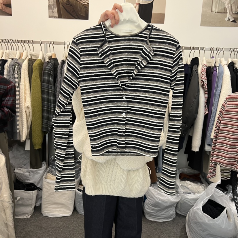 SALONDEMAG東大門㊣代購女士新品職業熱賣休閑推薦長袖T恤開衫SALONDEMAG長袖T恤圖色2