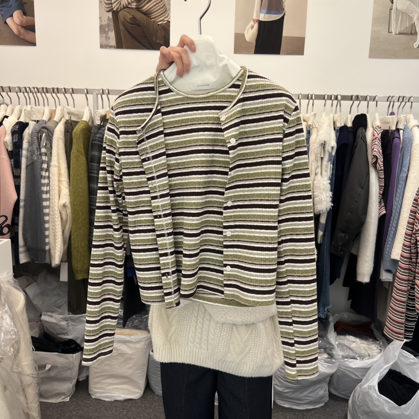 SALONDEMAG東大門㊣代購女士新品職業熱賣休閑推薦長袖T恤開衫SALONDEMAG長袖T恤圖色3