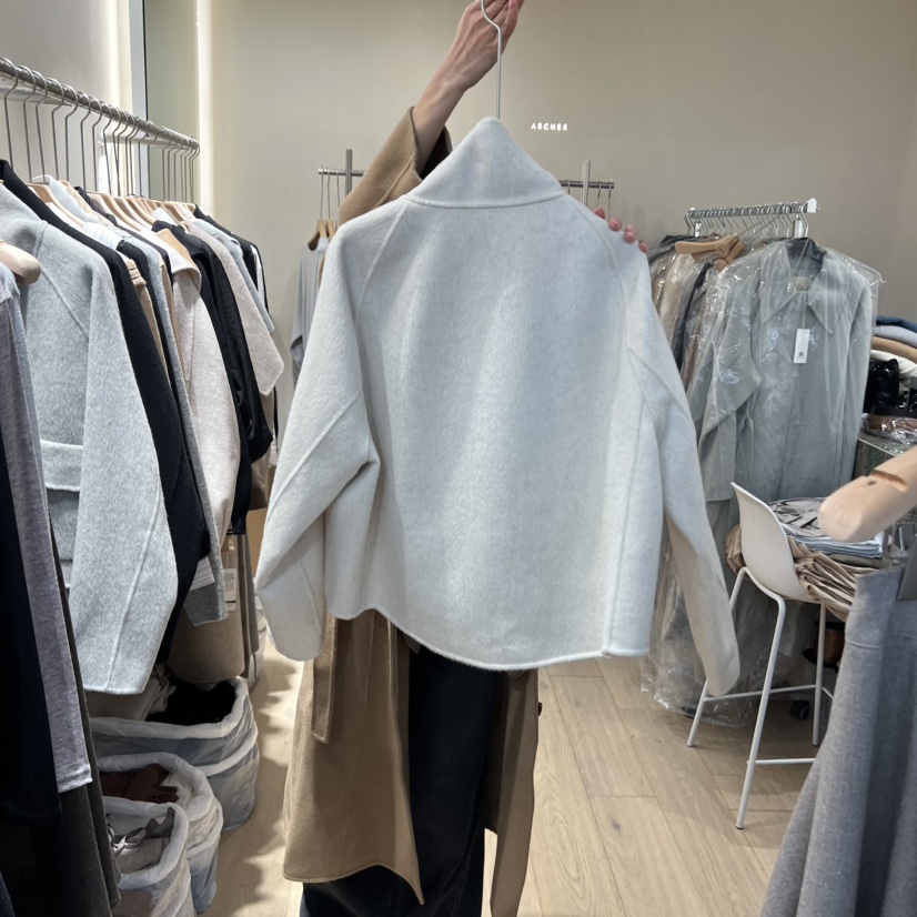 ARCHER韓國代購㊣女裝新品真品推薦熱賣休閑25秋冬短款大衣口袋ARCHER短款大衣