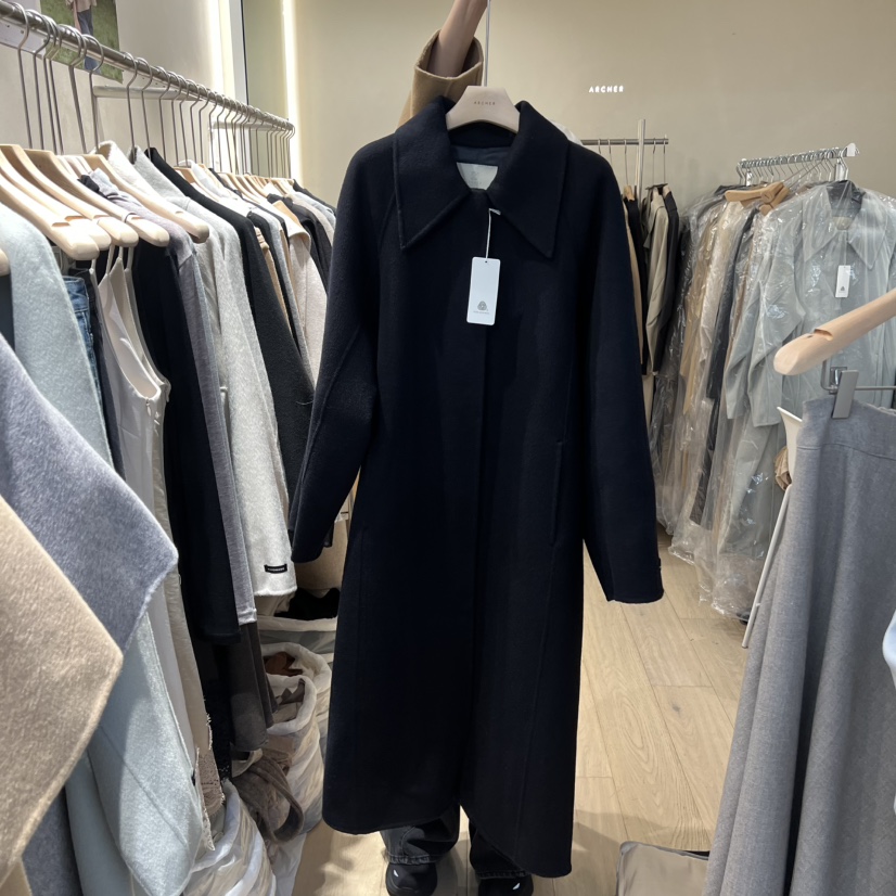 ARCHER東大門㊣直郵女裝新品人氣真品25秋冬中長款大衣含腰帶ARCHER中長款大衣圖色2