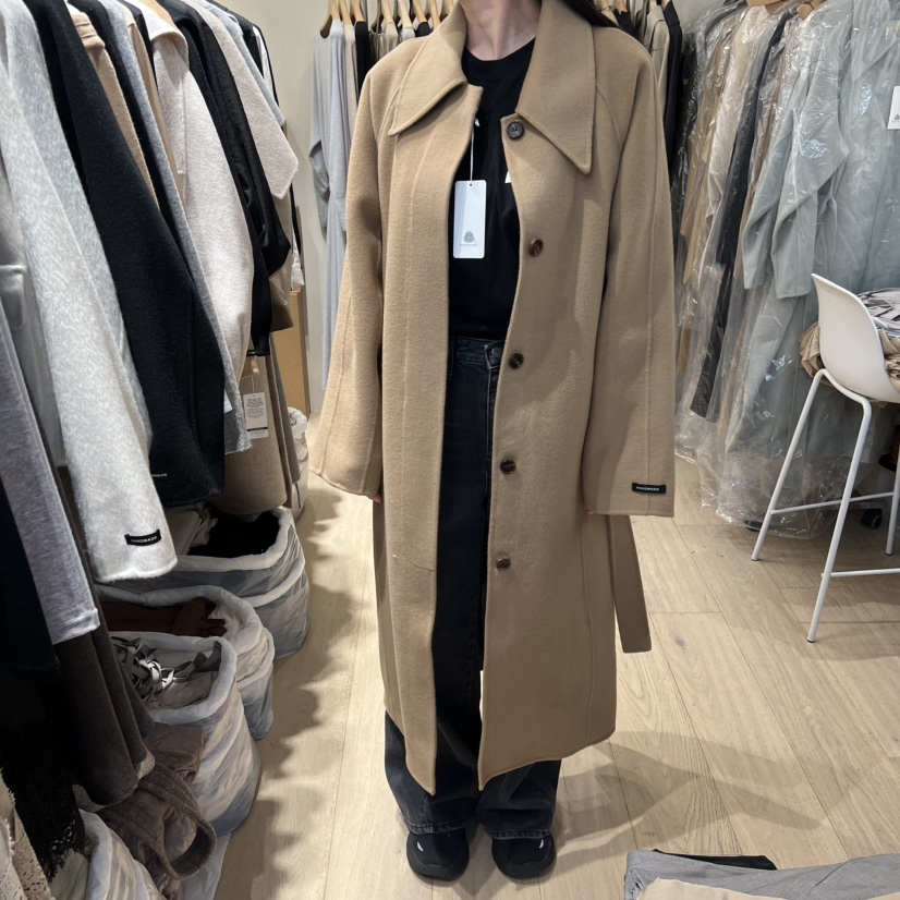 ARCHER東大門㊣直郵女裝新品人氣真品25秋冬中長款大衣含腰帶ARCHER中長款大衣圖色3