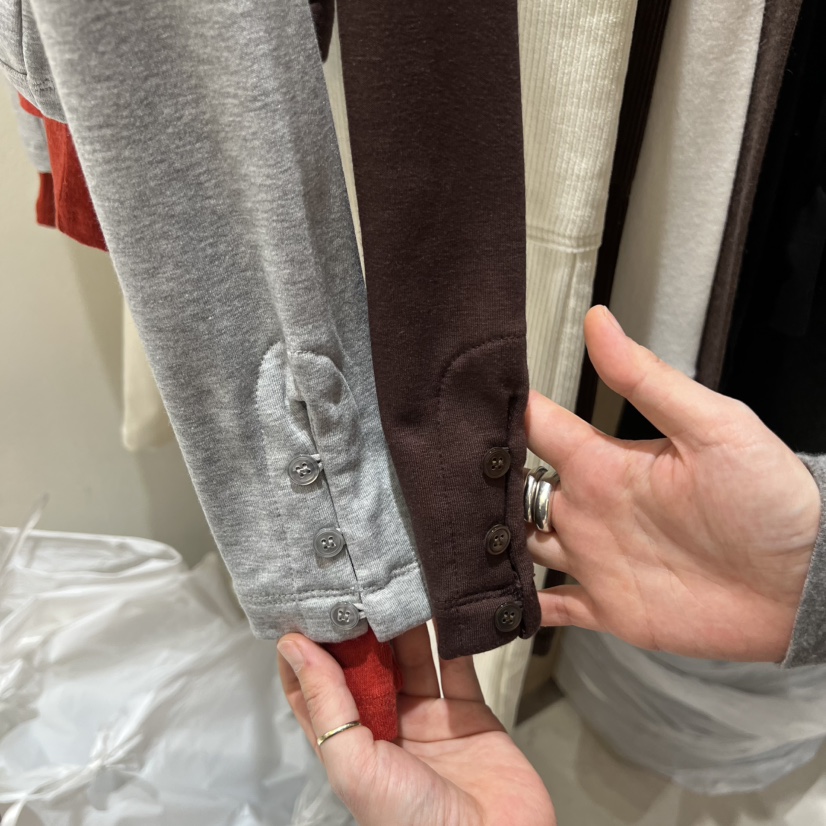 HOWFF韓國代購㊣女士新品25秋冬時尚長袖T恤不含內搭開衫紐扣HOWFF長袖T恤