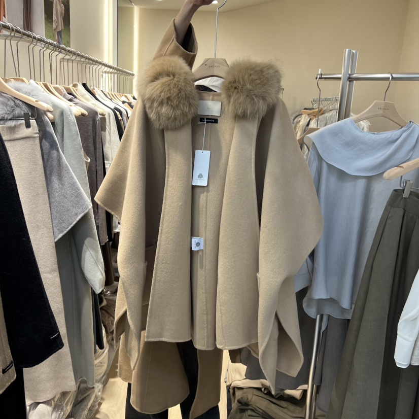 ARCHER韓國代購㊣女裝新品時尚真品熱賣短款大衣不含腰帶狐貍ARCHER短款大衣圖色2