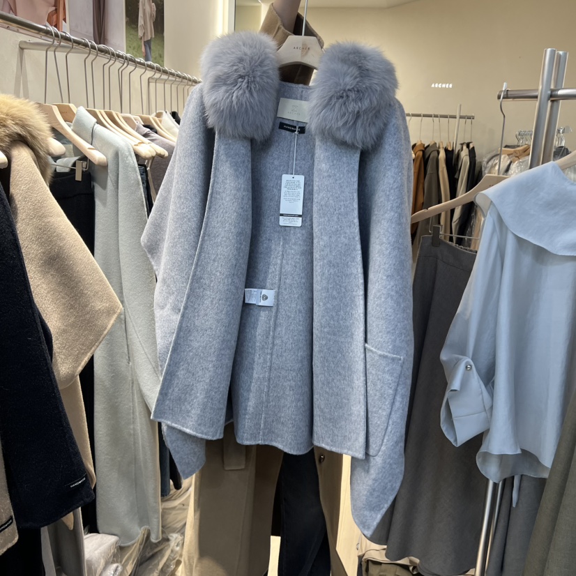 ARCHER韓國代購㊣女裝新品時尚真品熱賣短款大衣不含腰帶狐貍ARCHER短款大衣圖色3