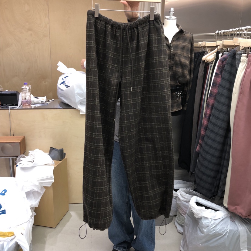 PLEASURE東大門㊣代購女士新品真品職業25秋冬休閑褲羊毛格紋PLEASURE休閑褲圖色2