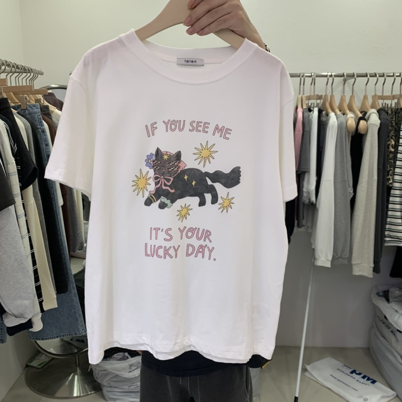 LELEN東大門㊣直郵女裝新款時尚人氣休閑職業推薦25秋冬T恤LELENT恤圖色2