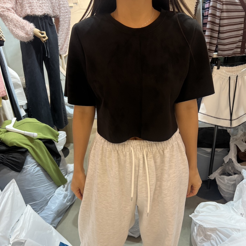 OZ東大門㊣代購女士新品25秋冬職業推薦休閑人氣真品T恤絨面革OZ.ounceT恤