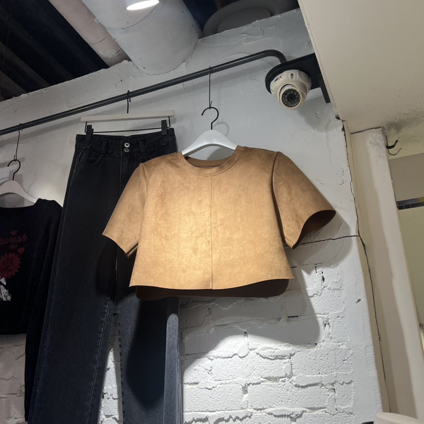 OZ東大門㊣代購女士新品25秋冬職業推薦休閑人氣真品T恤絨面革OZ.ounceT恤圖色2